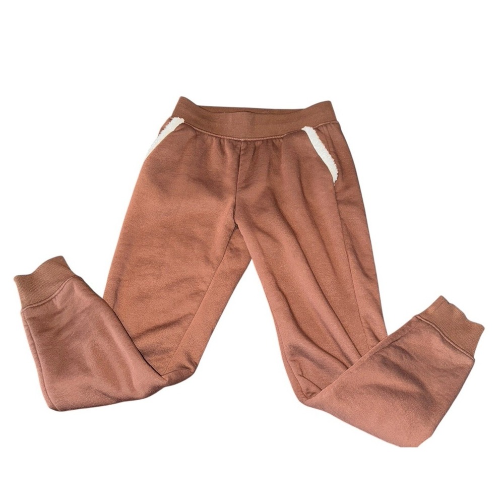 Member's‎ Mark Sherpa Lined Joggers XS Rust Brown Cozy Lounge Pants Athleisure